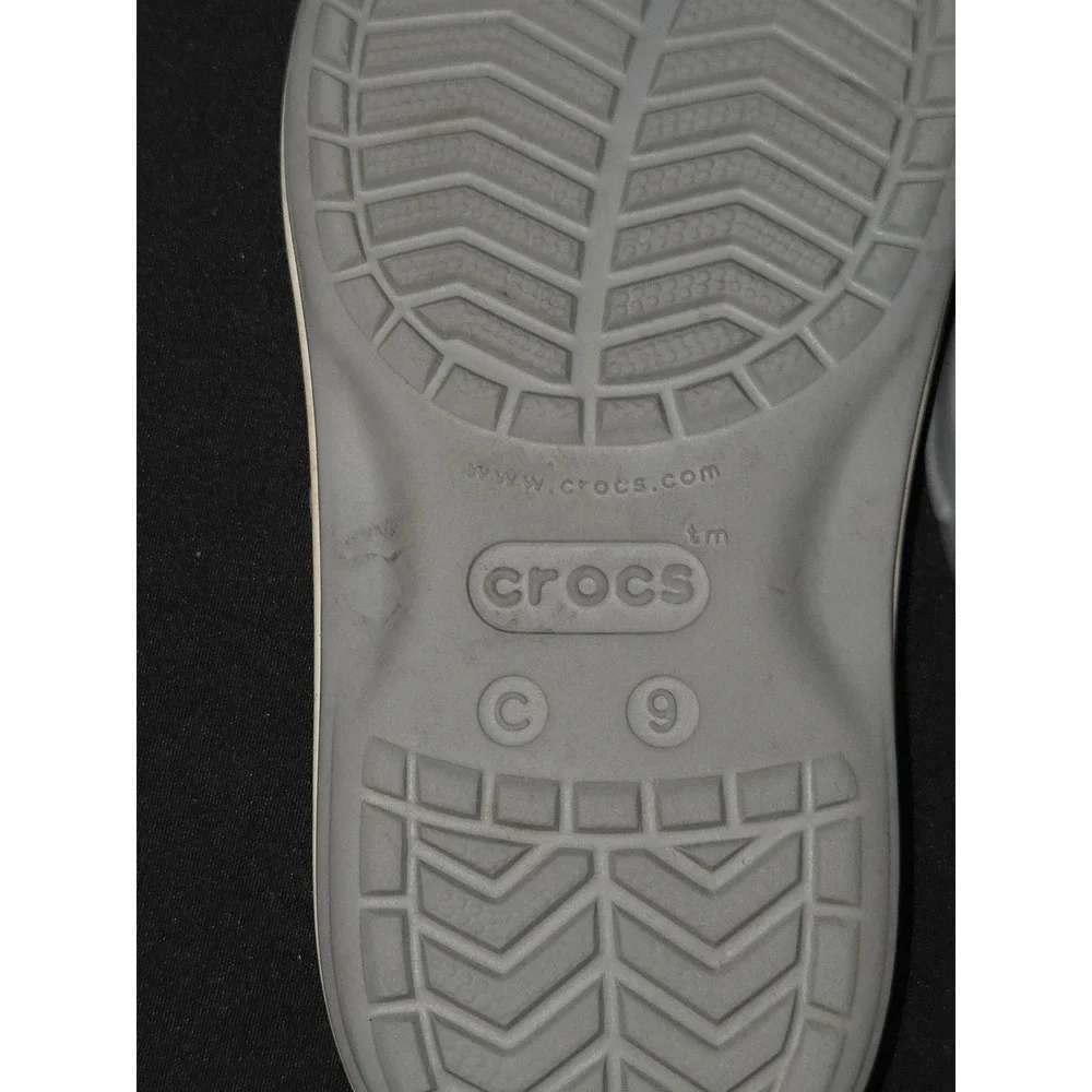 Crocs Kids Gray‎ Thong Flip Flop Sandals Iconic Comfort Beach Pool C9